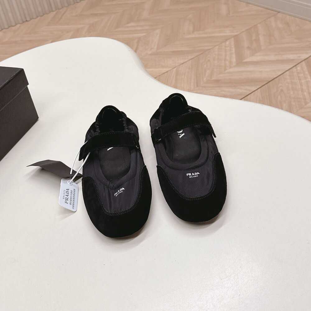 PRADA Re-Nylon and suede ballet flats - Top Club