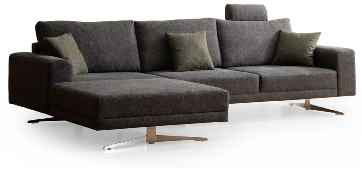 Luxury corner sofa gray / silver 310 x 180 x H. 70 cm - Living room sofa - Living room furniture - Luxury furniture - Luxury furnishings