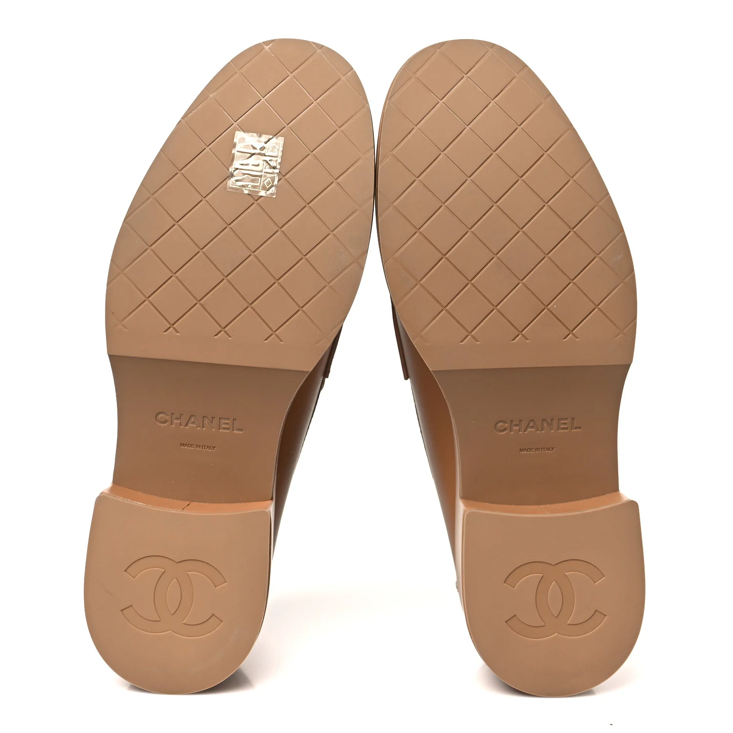 Calfskin CC Platform Loafers 39.5 Beige - Top Club