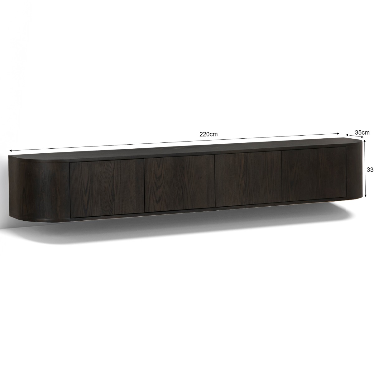 Tv-meubel Arlo Espresso Zwevend 220 cm