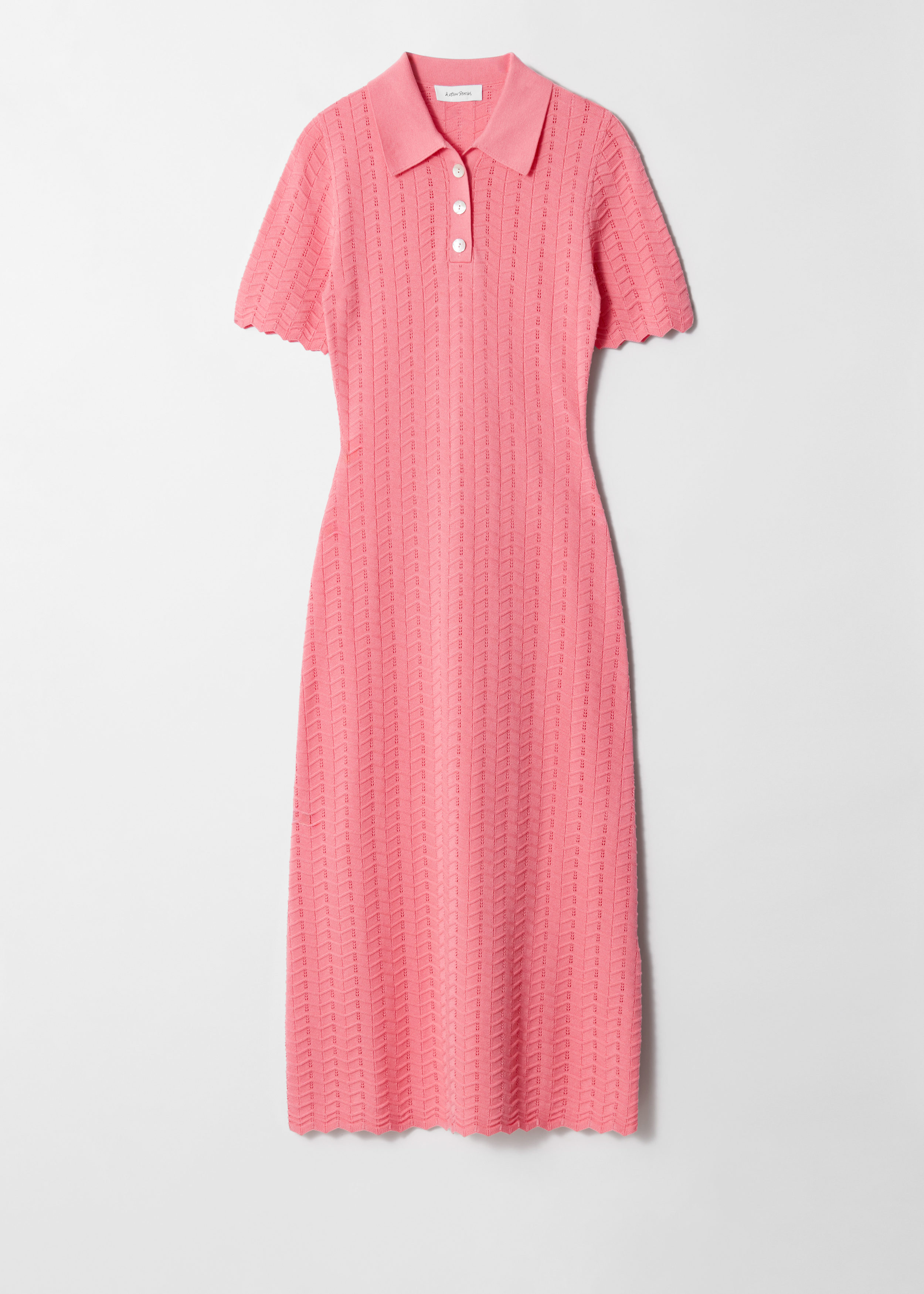 & Other Stories POINTELLE-KNIT MIDI DRESS