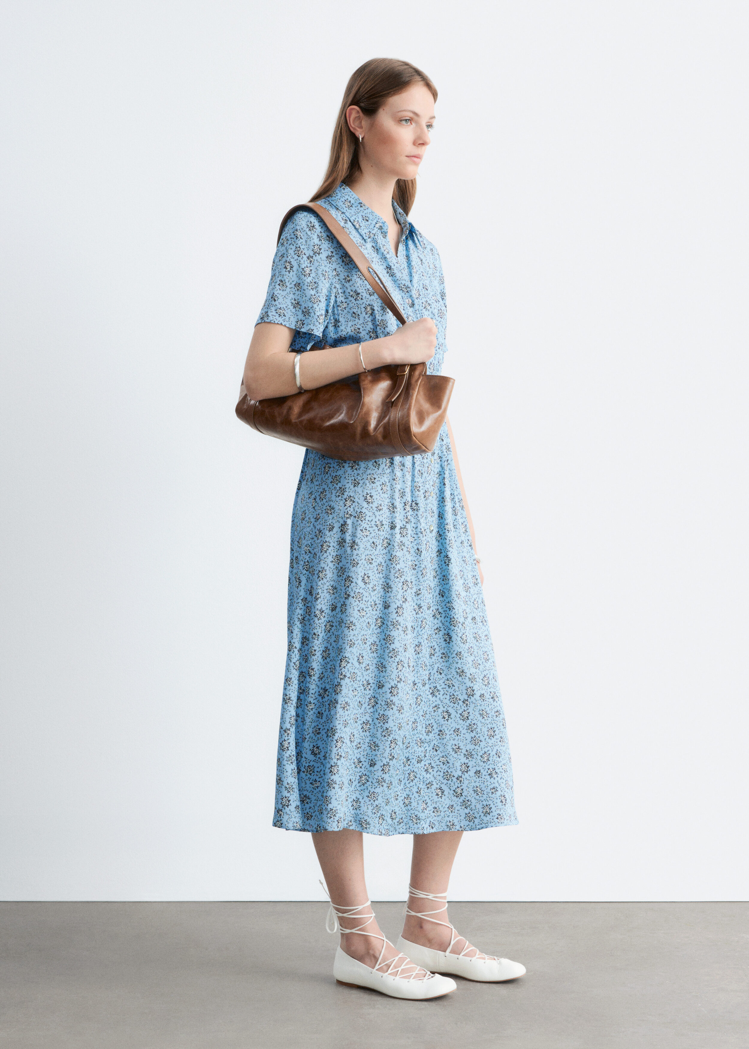 & Other Stories PLEATED WAIST SHIRT DRESS