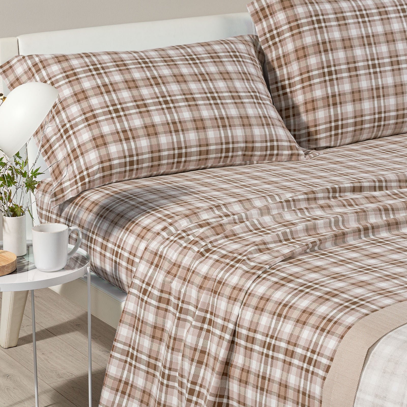 Completo Lenzuola In Flanella Club House Flanella Piazza E Mezza Caffè Caleffi