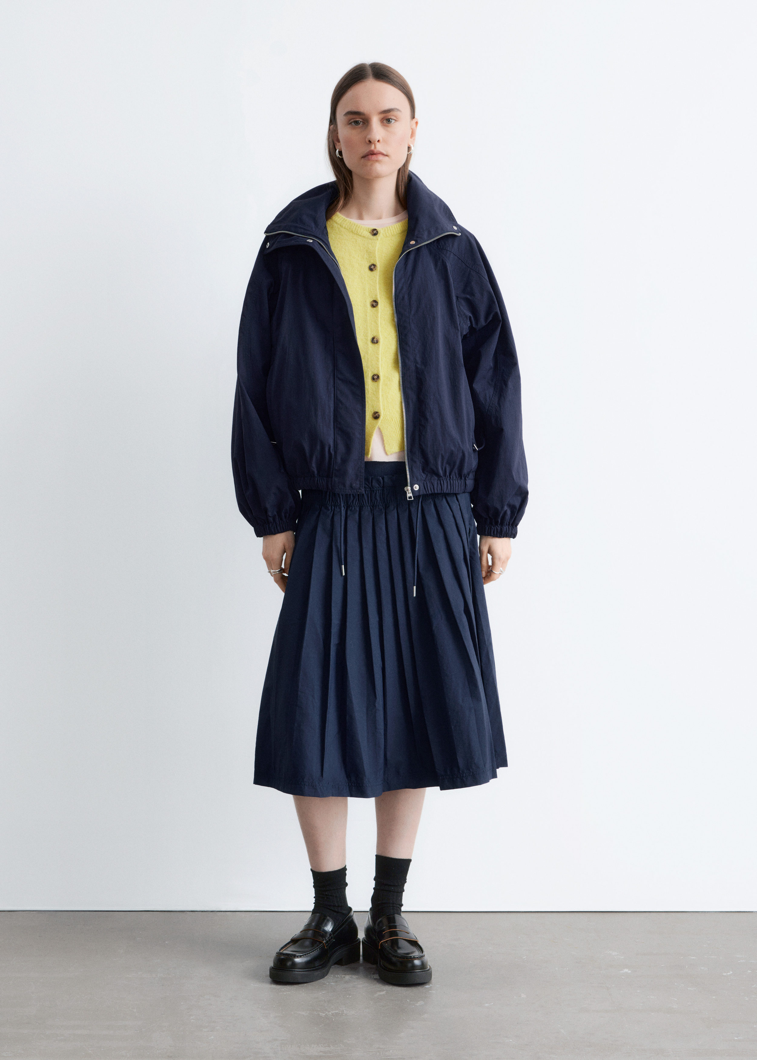 & Other Stories STAND-COLLAR DRAWSTRING JACKET