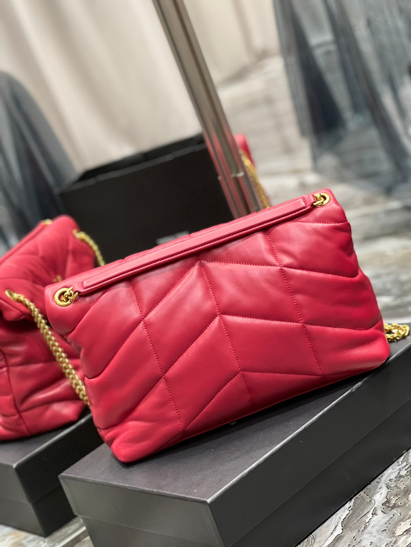 Y PUFFER MEDIUM BAG IN QUILTED LAMBSKIN - Top Club