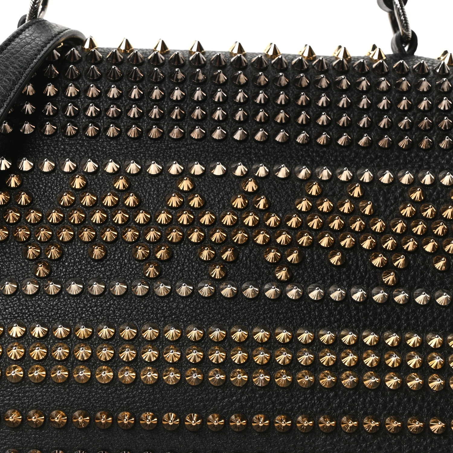 Calfskin Mix Chevron Spikes Panettone Messenger Black - Top Club