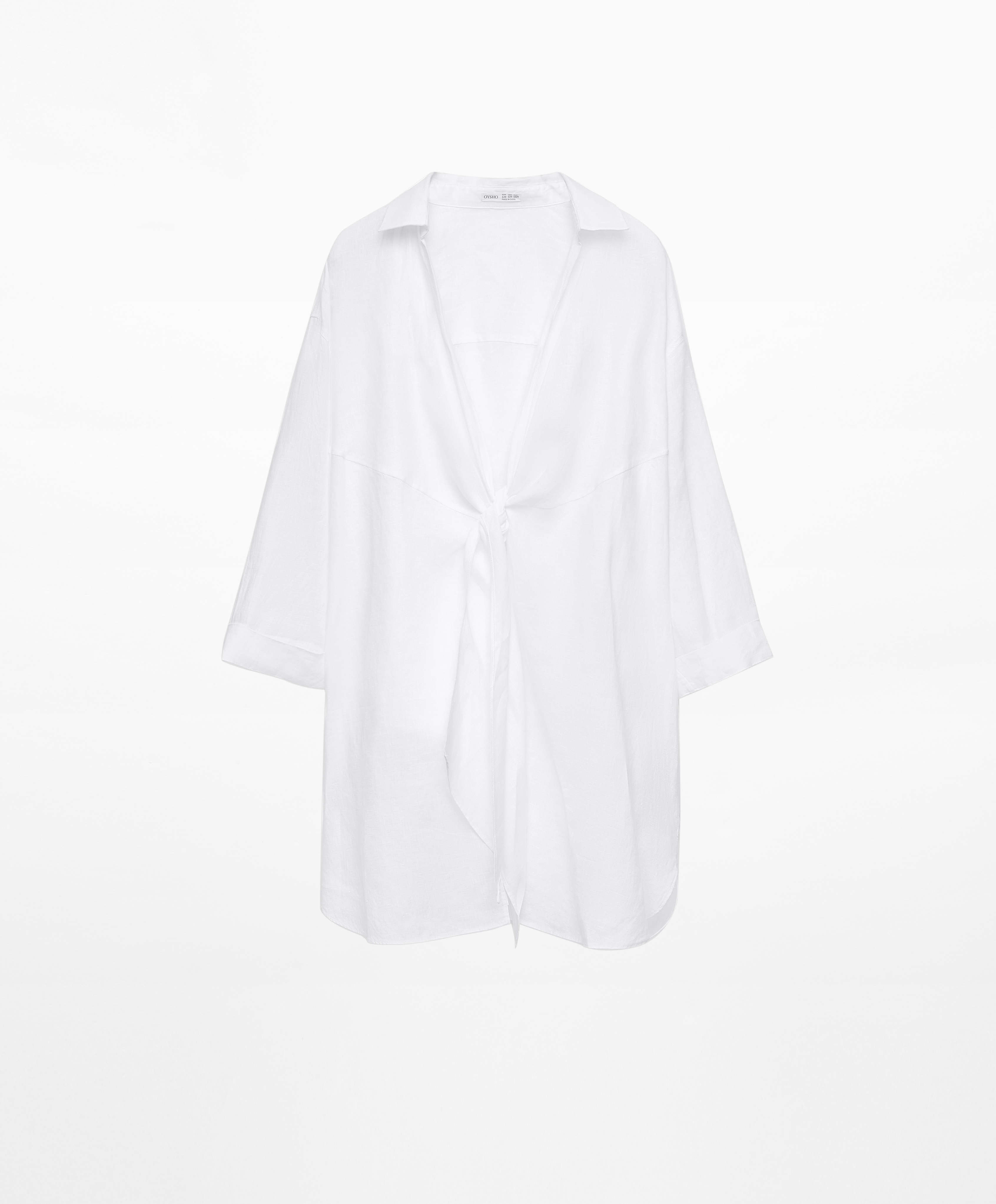 OYSHO 100% linen knotted short dress