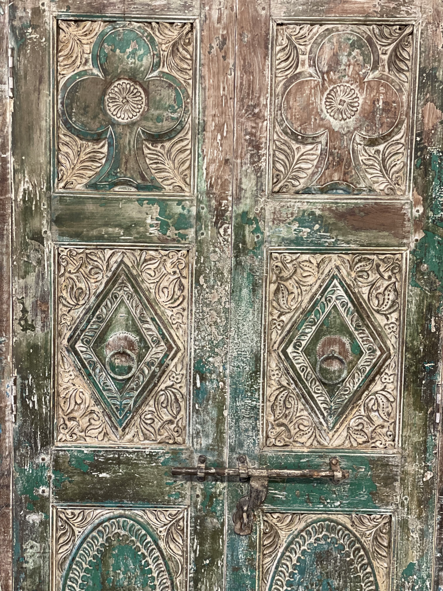 Kast Snijwerk groen/blauw Kast 2Drs Snijwerk Groen/Blauw  Uniek #1