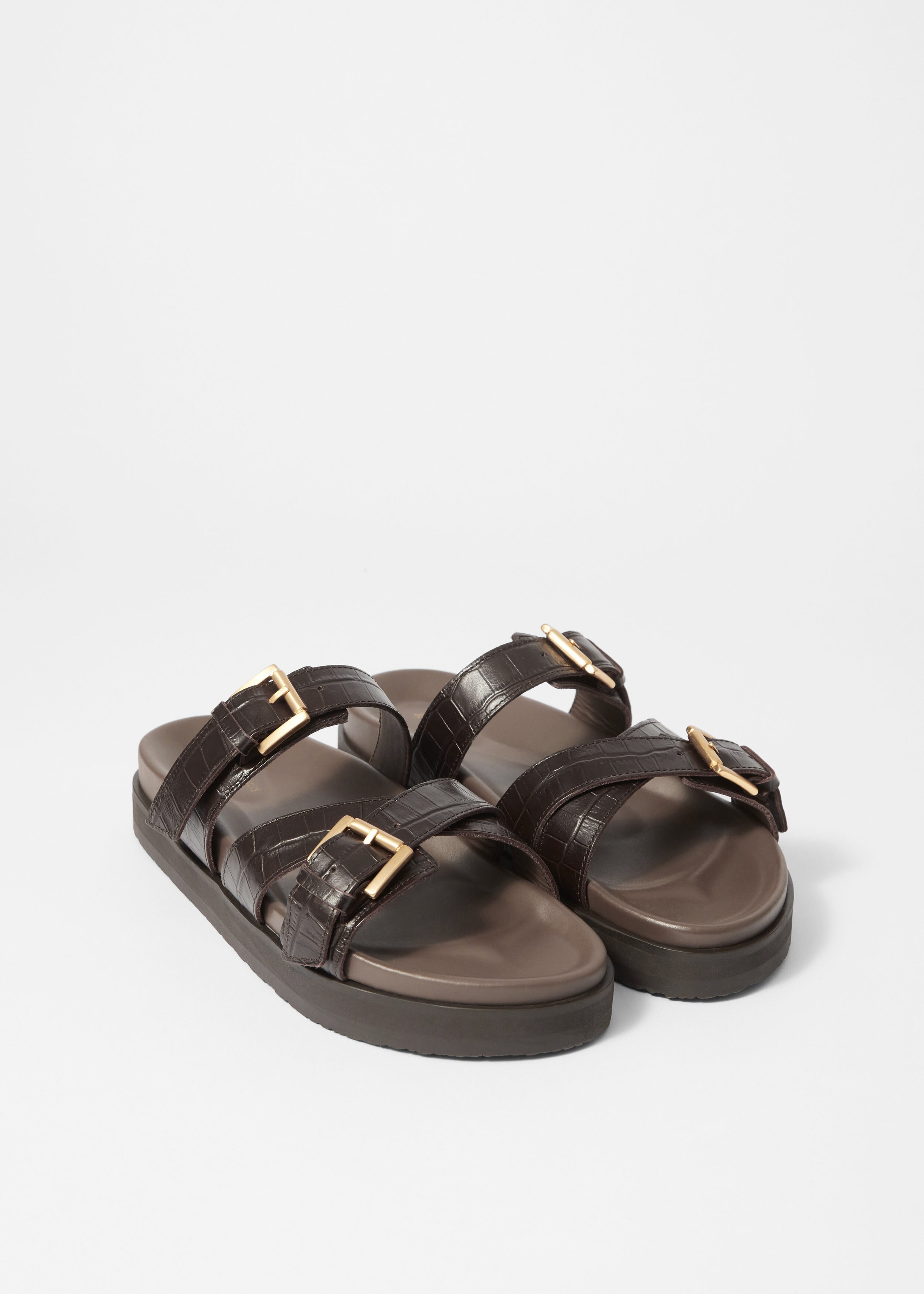 & Other Stories CROSS-STRAP LEATHER SANDALS