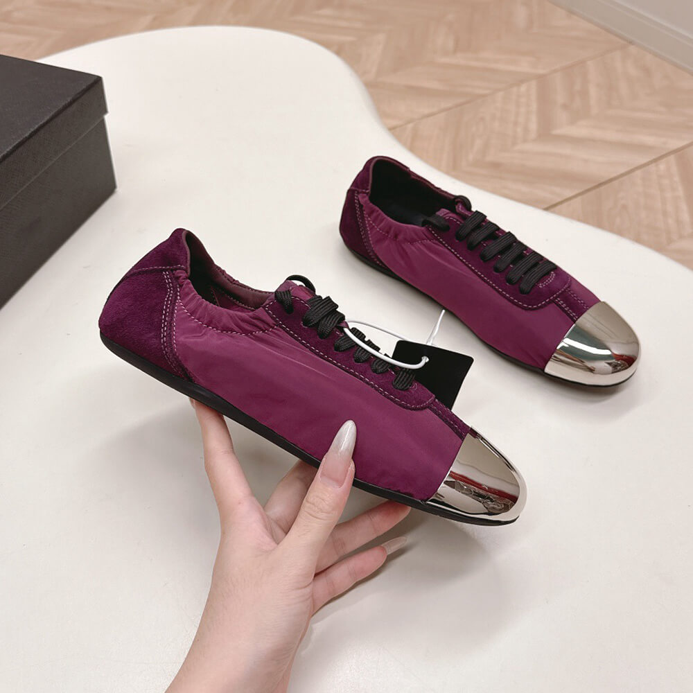 PRADA Collapse Re-Nylon and suede sneakers with metal toecap - Top Club
