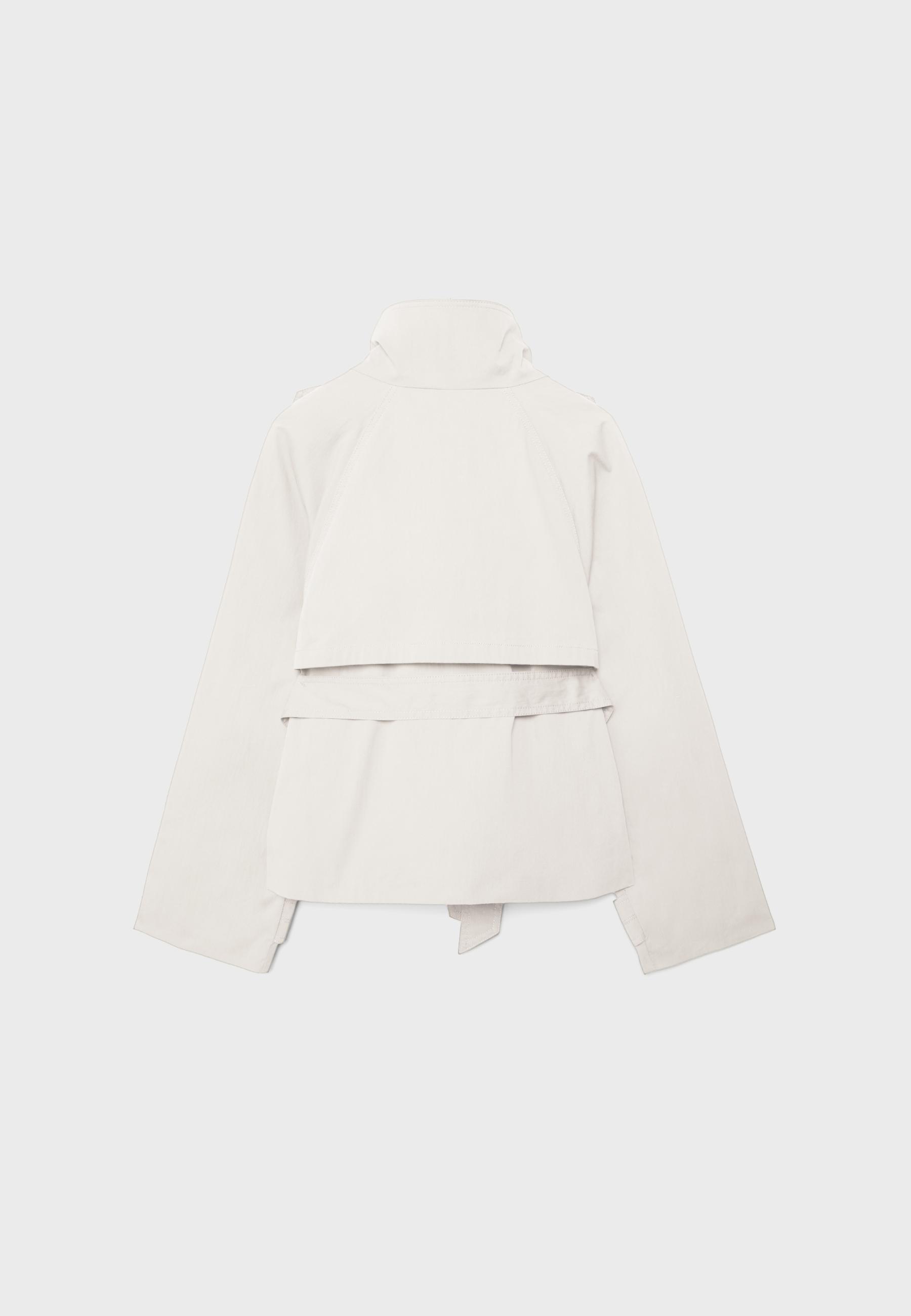 HIGH-NECK TRENCH COAT WITH BELT