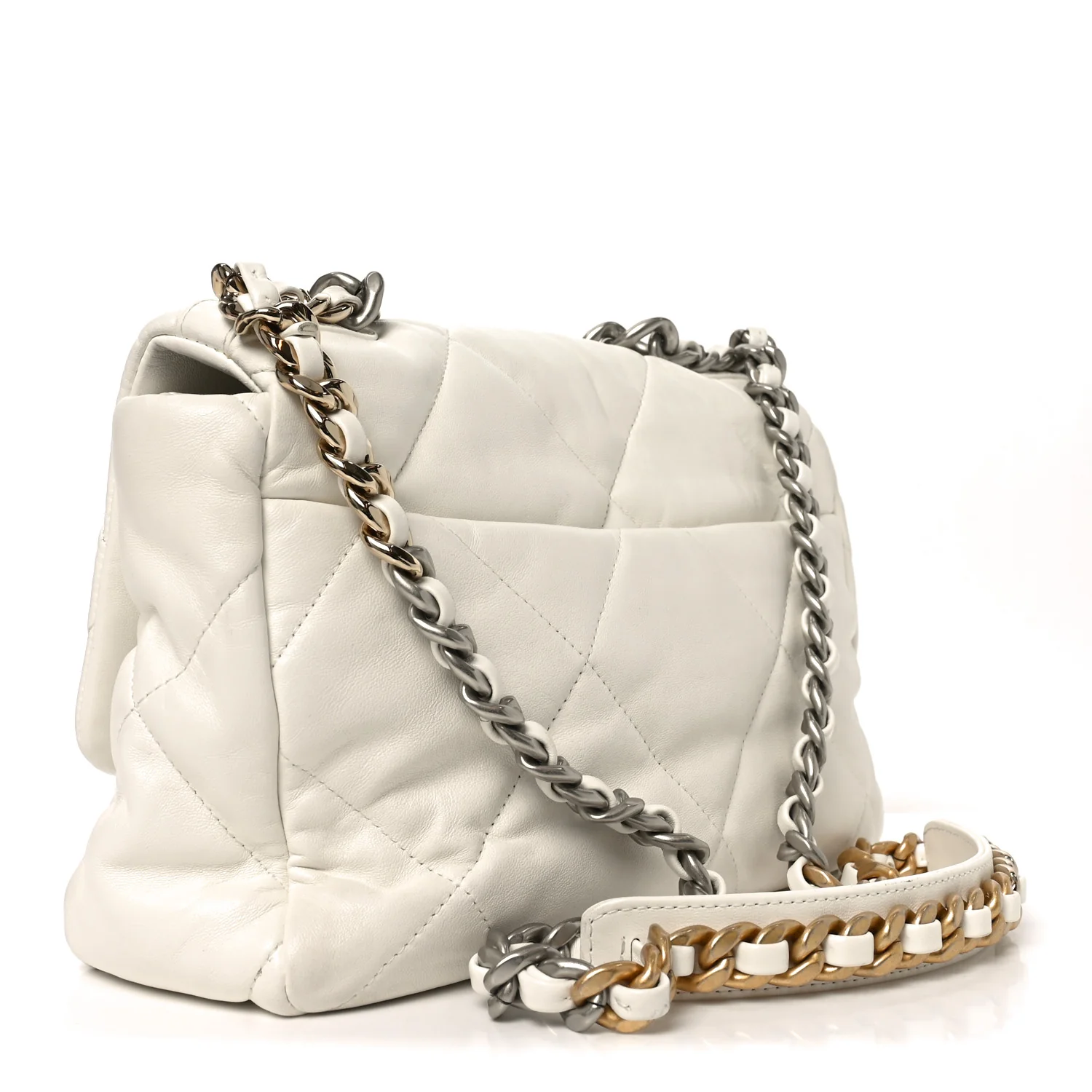 Quilted Large Chanel 19 Flap White - Top Club
