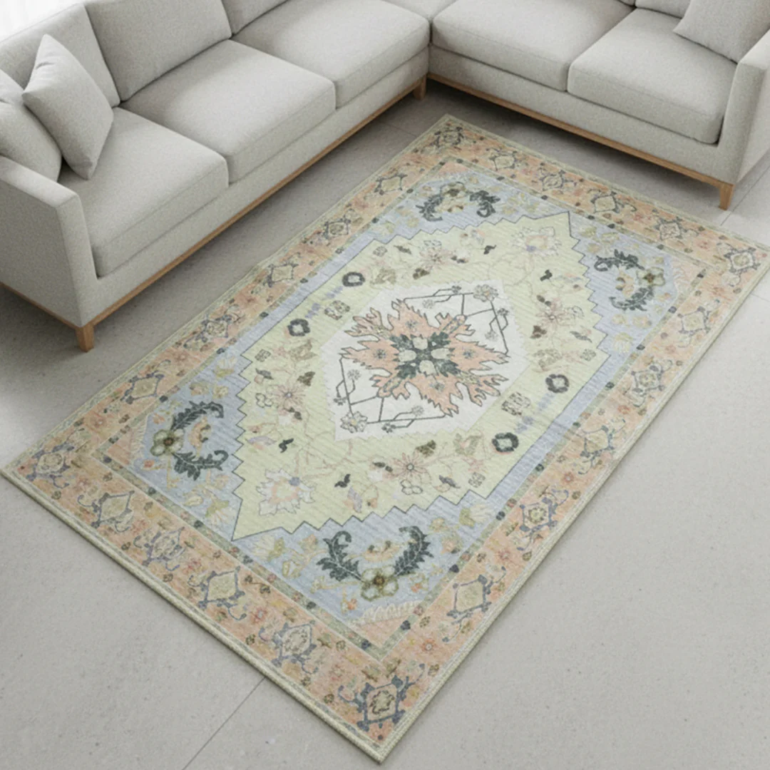 Muddy Mat® Sorrento Washable Area Rugs for Living Room, Bedroom & Dining Room – Modern Soft Low Pile Non Slip Carpet – Pet Friendly Waterproof Foldable Rugs for Home