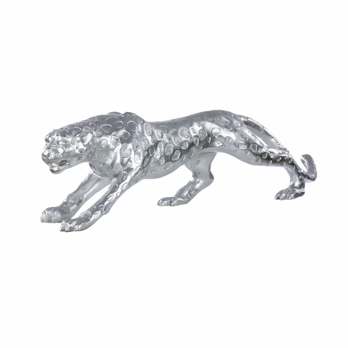 Decorative sculpture cheetah silver 80 cm - decorative accessories