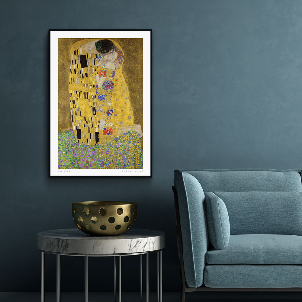 Walljar plexiglas schilderij - Gustav Klimt - De Kus Plexiglas schilderij - 150 x 225 cm