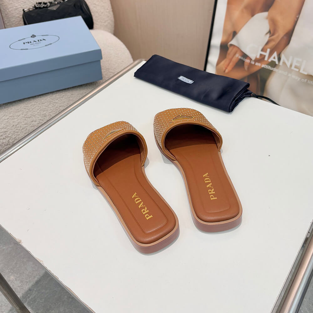 Prada Nappa leather slides with studs - Top Club