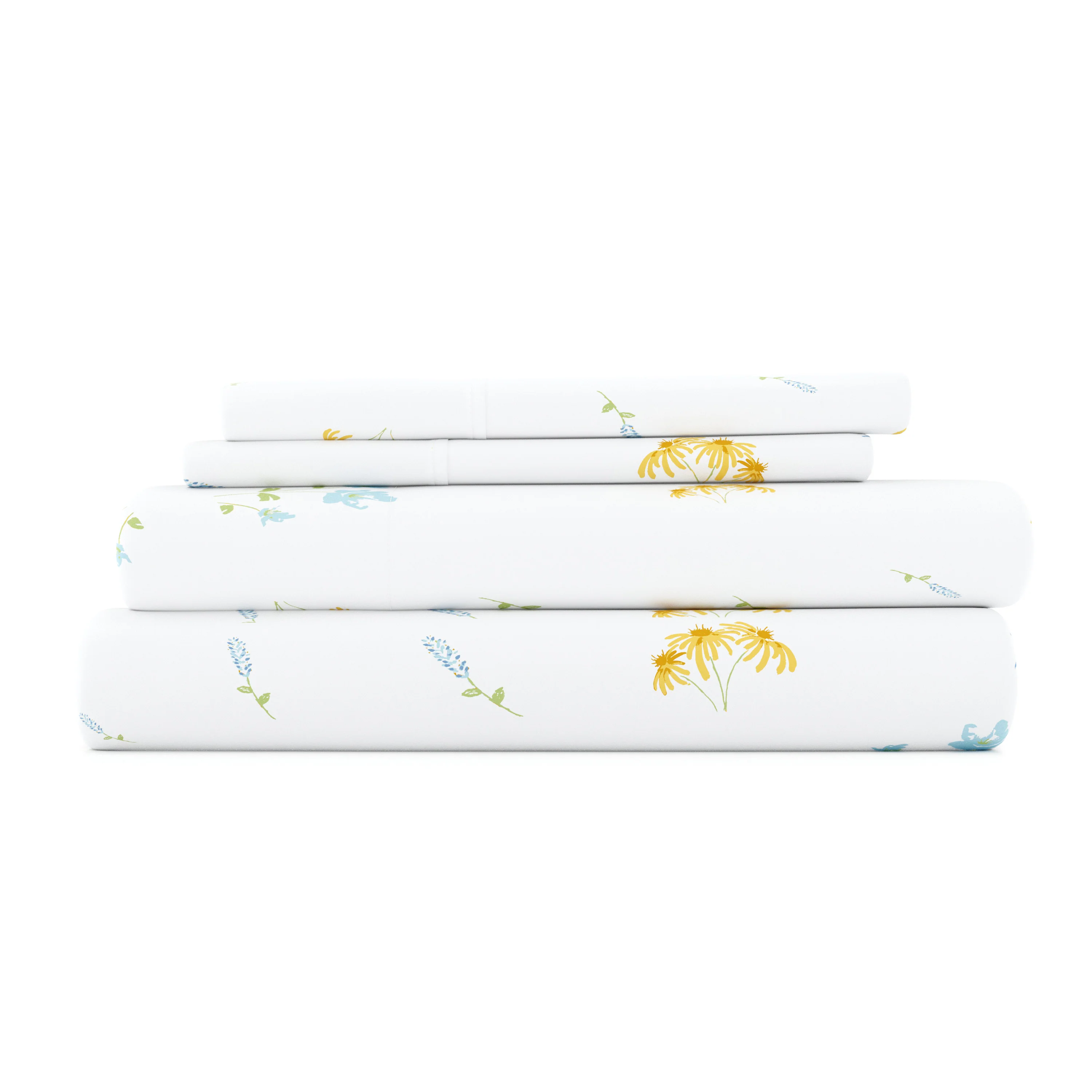 Bluebirds Pattern 4-Piece Sheet Set