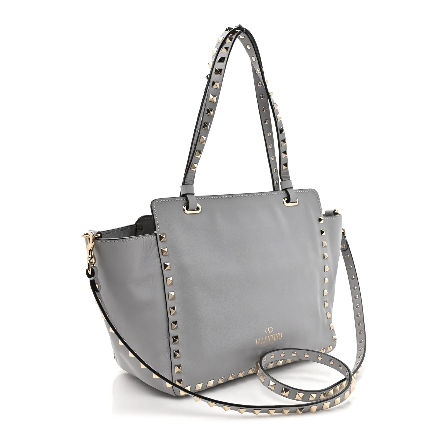 Vitello Small Rockstud Tote Grey - Top Club