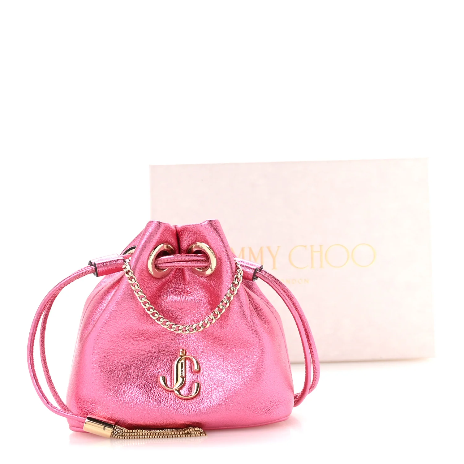 Metallic Nappa Mini Marcheline Shoulder Bag Peony - Top Club