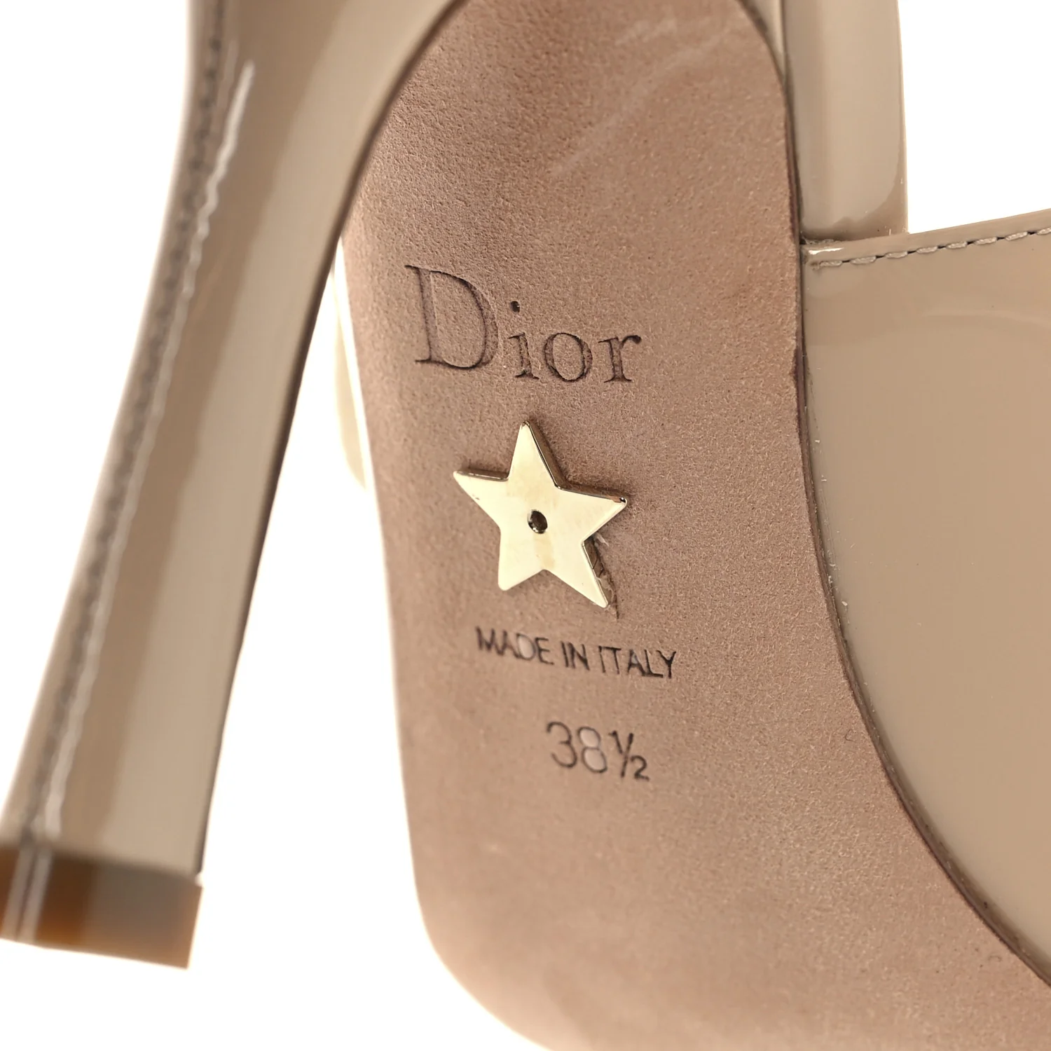 Patent Ribbon J'Adior Slingback 100mm Pumps 38.5 Nude - Top Club