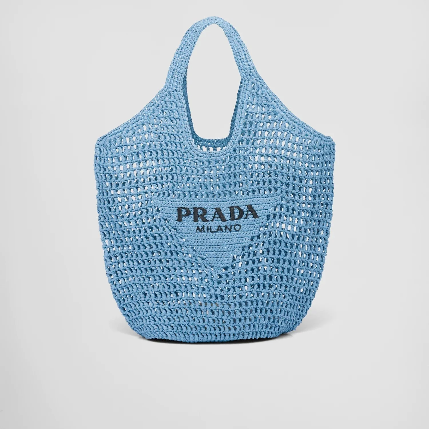 Prada Raffia Tote Bag-Blue - Top Club