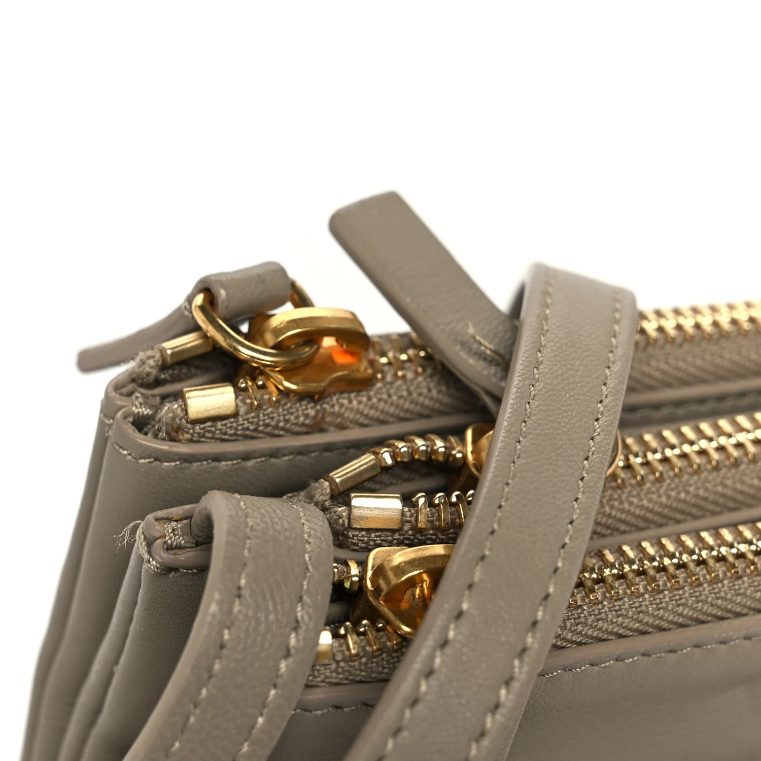 Lambskin Large Trio Crossbody Bag Beige - Top Club