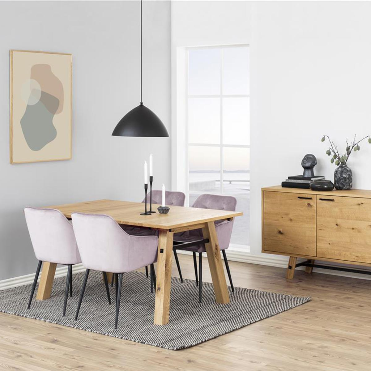 Eetkamerstoel Arian velvet Roze
