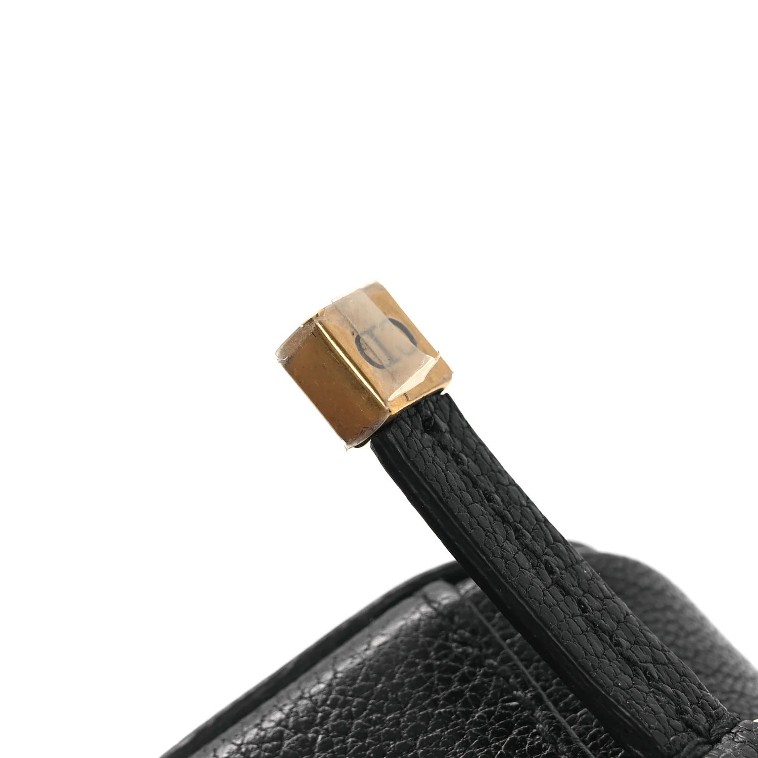 Goatskin Mini Saddle Shoulder Strap Pouch Black - Top Club