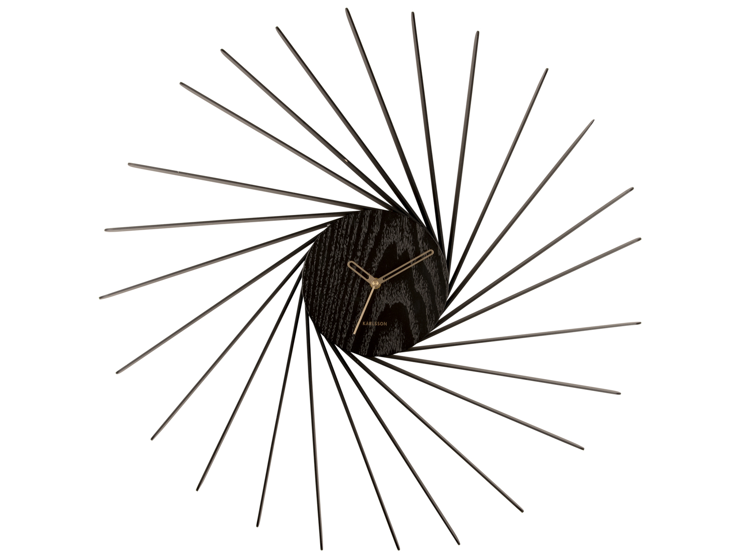 Wall clock Helix XL wood veneer black