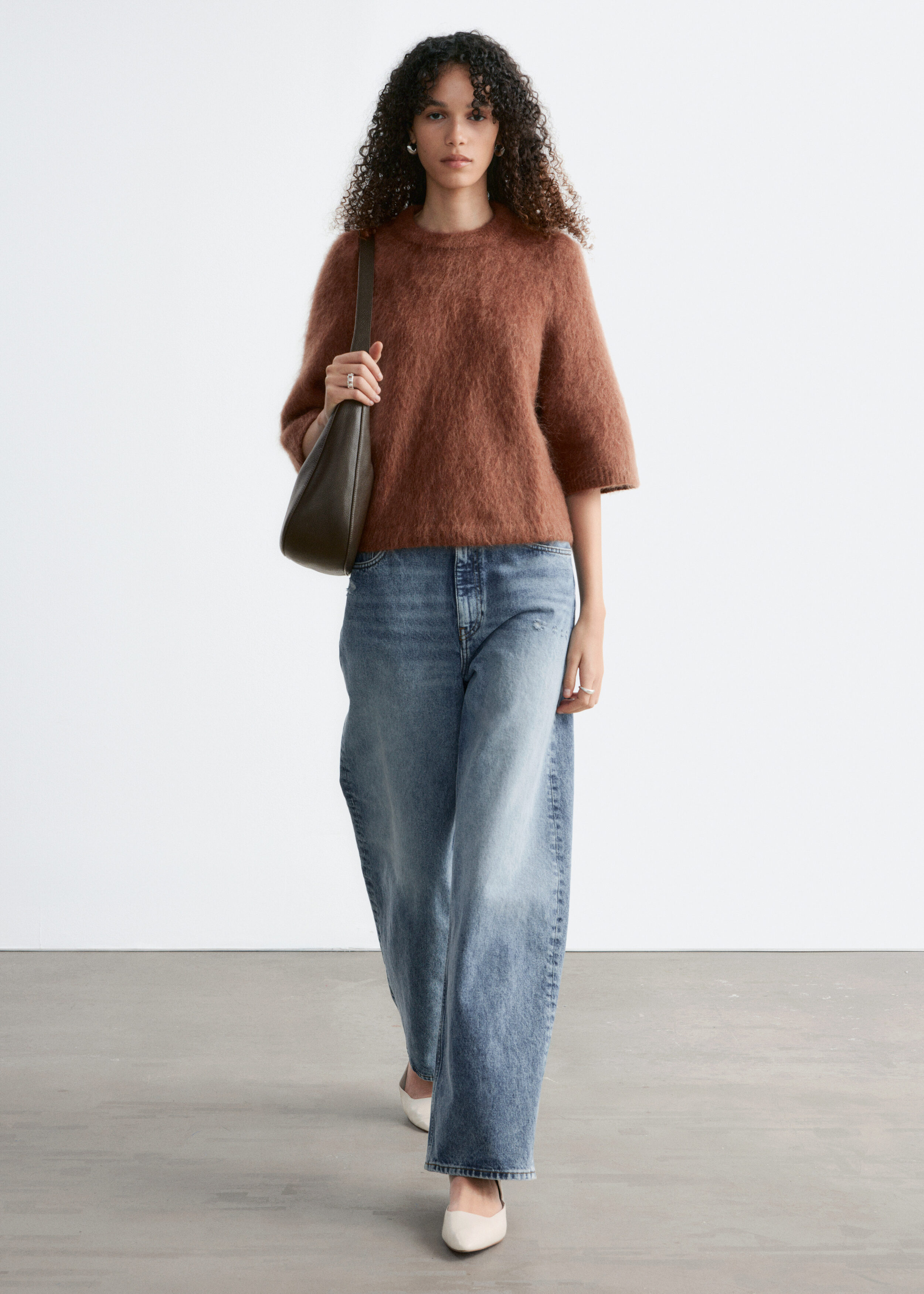 & Other Stories MOHAIR-BLEND KNITTED T-SHIRT