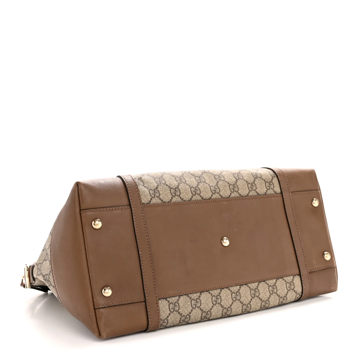GG Supreme Monogram Medium Nice Top Handle Dome Bag Brown - Top Club