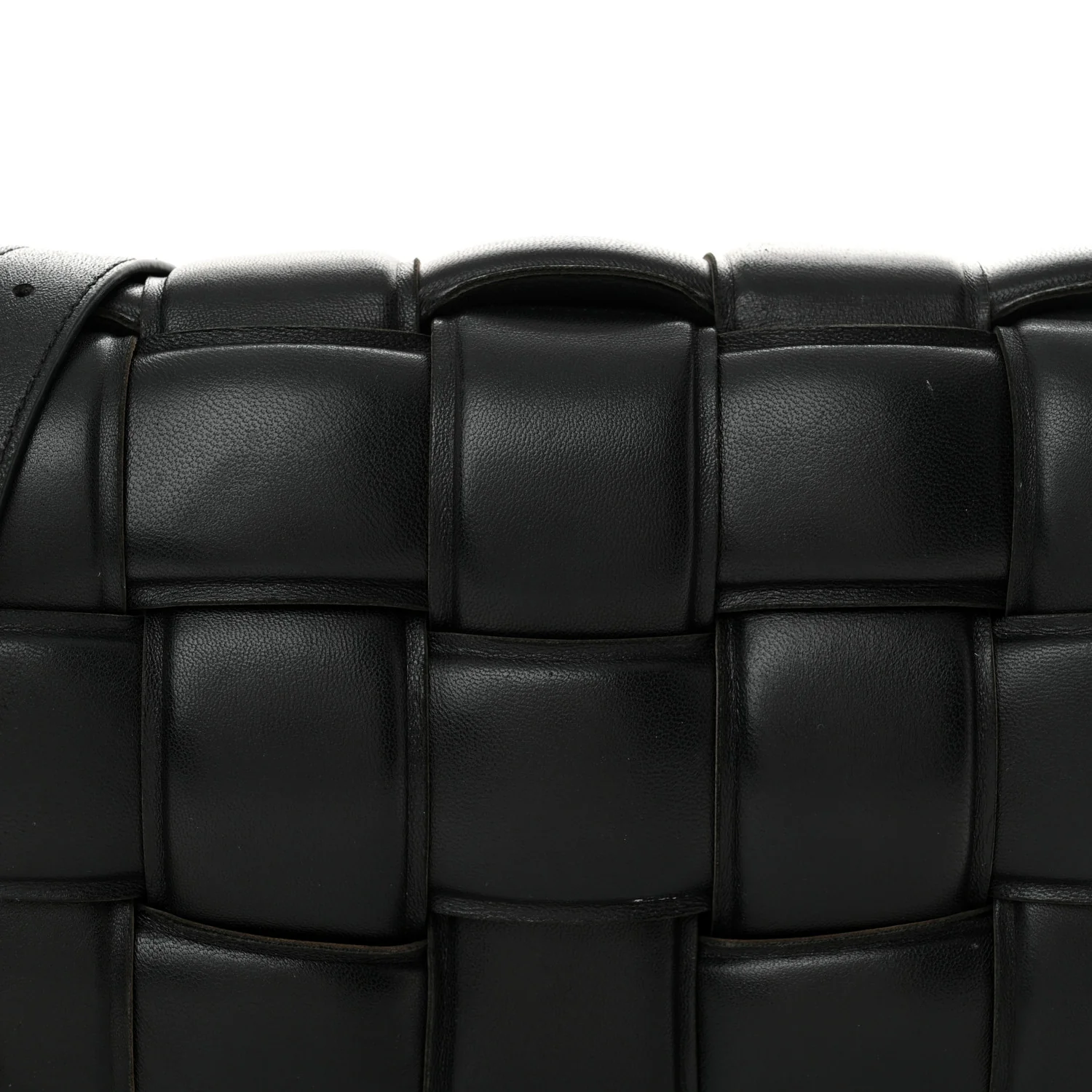 Nappa Maxi Intreccio Padded Cassette Crossbody Bag Black - Top Club