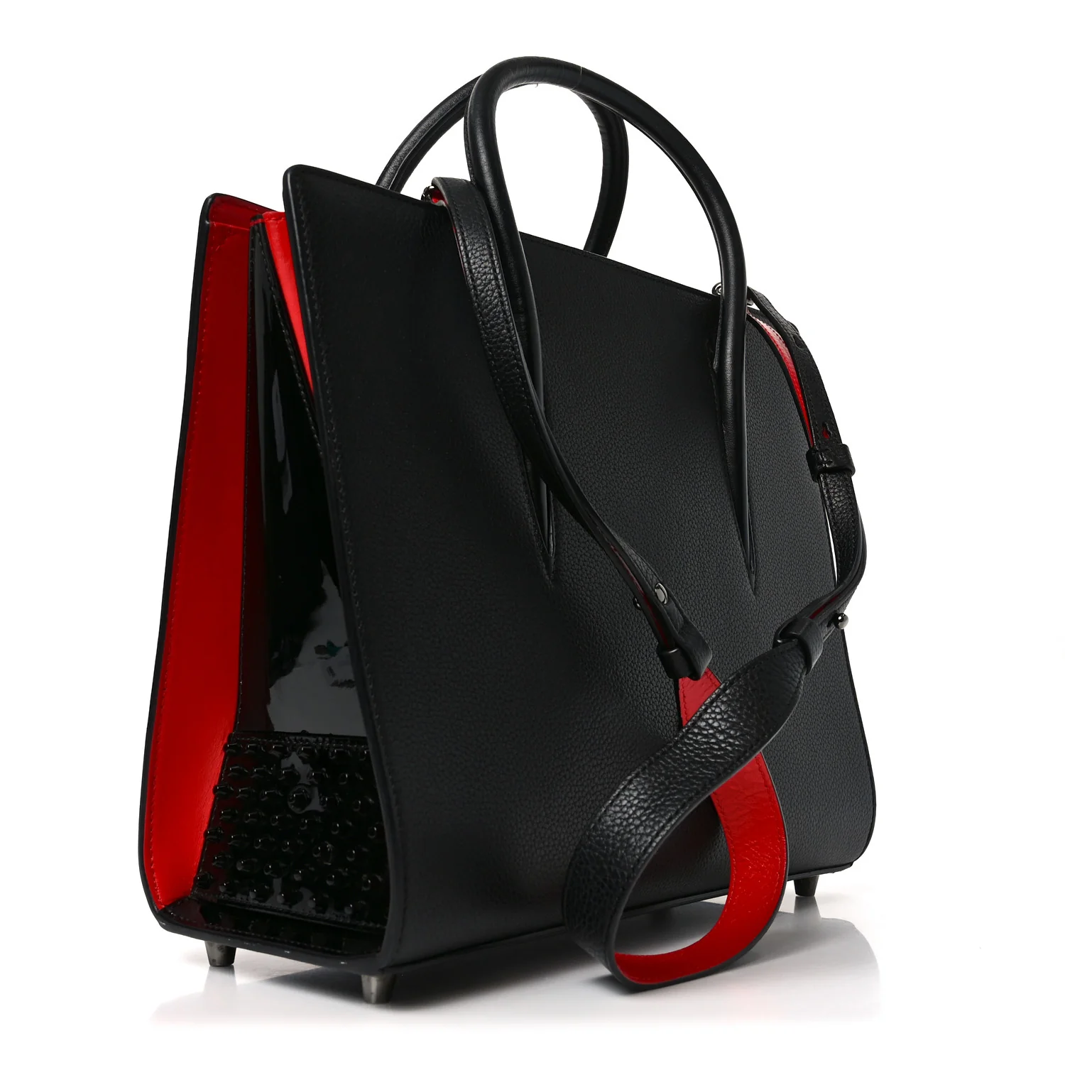 Calfskin Spikes Loubinthesky Medium Paloma Black