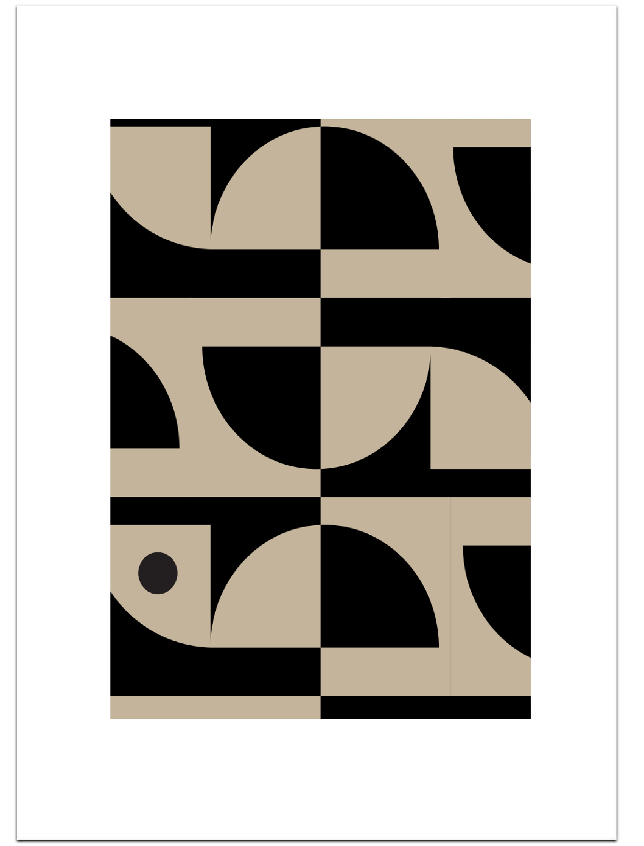 Poster Abstract beige 30 x 40 cm