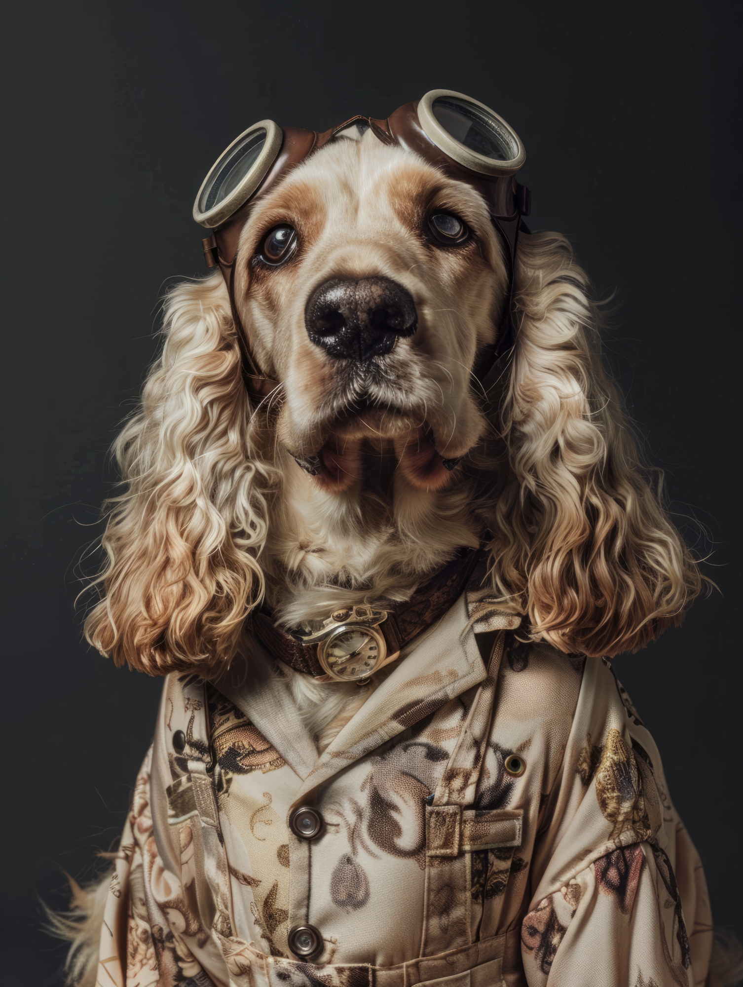 Canvas schilderij van een Engelse Cocker Spaniel 100x200 cm