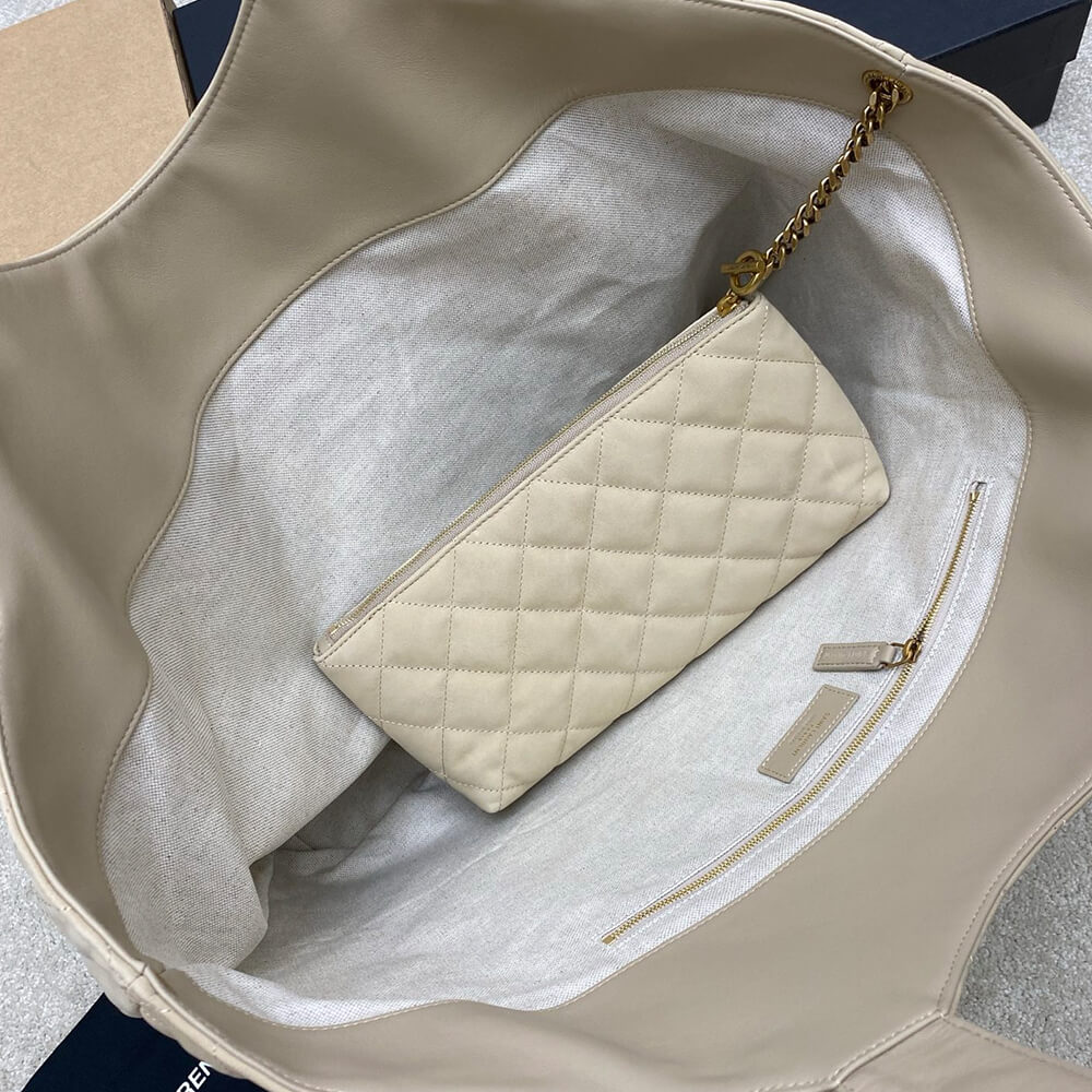 YSL ICARE maxi shopping bag in quilted nubuck suede(HIGH-END GRADE) - Top Club