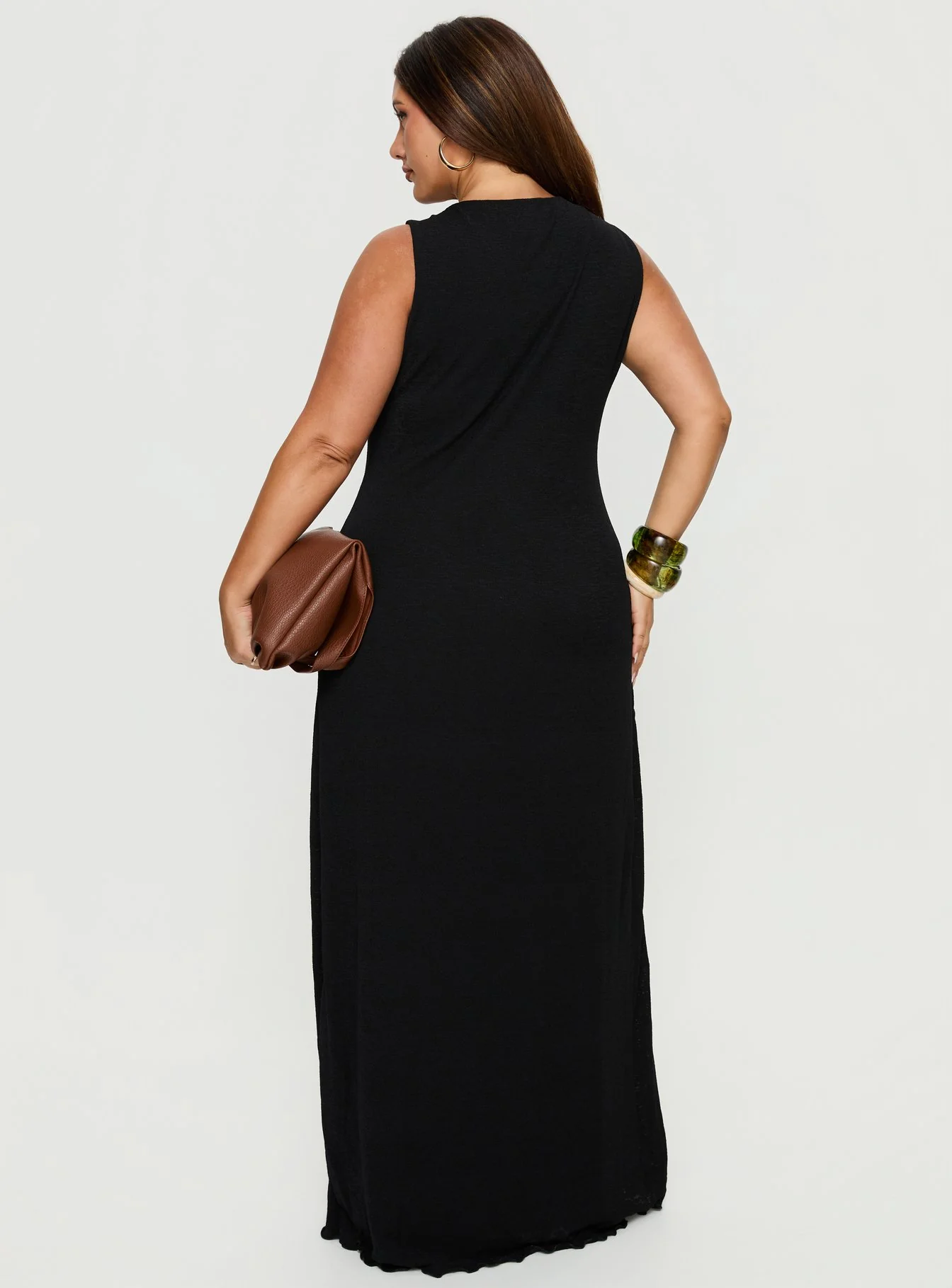 Dejonge Ring Sleeveless Maxi Dress Black Curve