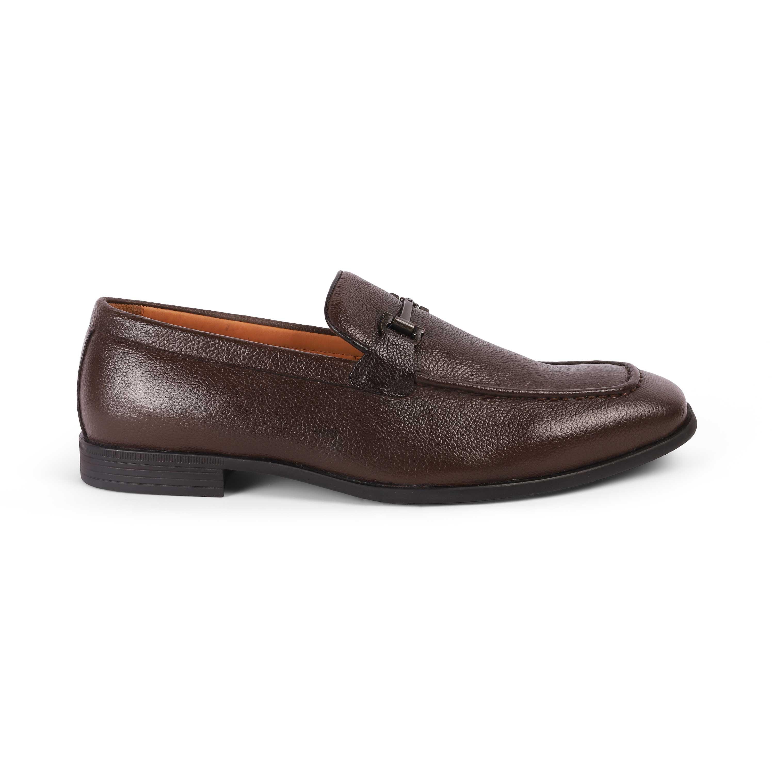 POPECHO Brown Men's Leather Loafers