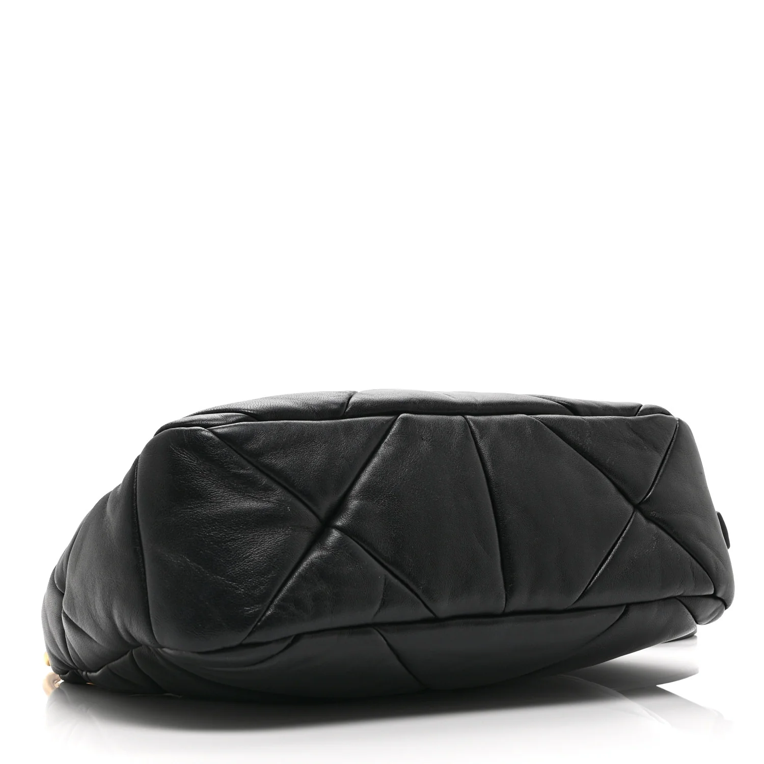 Nappa Triangle Quilted Patchwork System Bag Black - Top Club