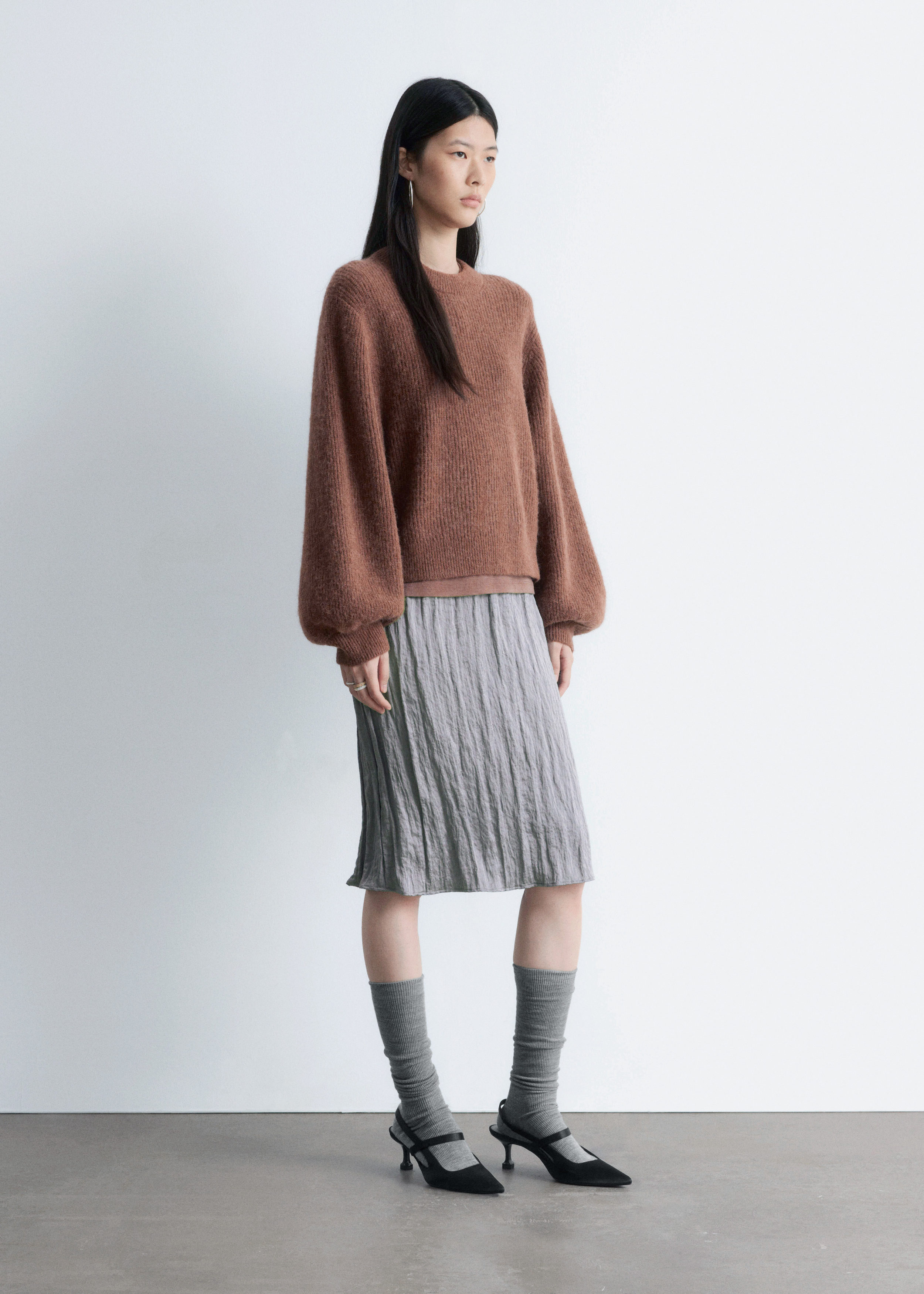 & Other Stories ALPACA-BLEND BALLOON-SLEEVE JUMPER