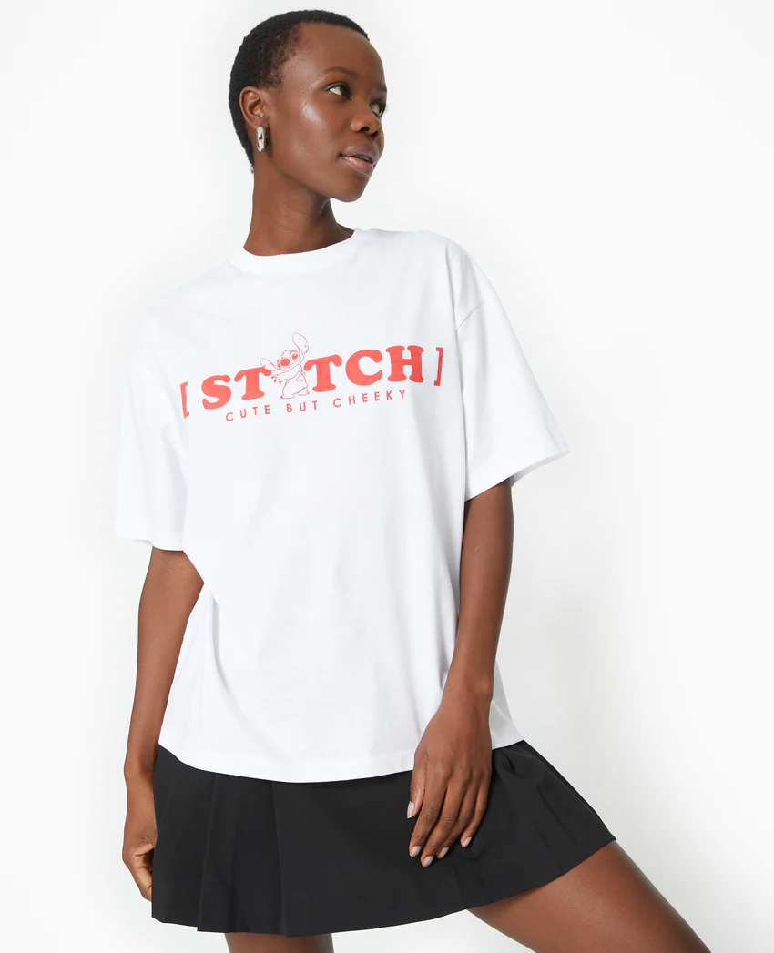 Pimkie T-shirt oversize avec prints STITCH
