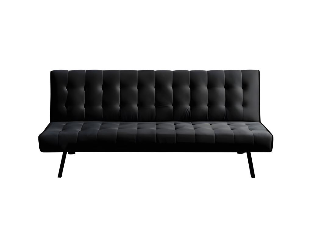 Sofá cama 2 plazas clic clac terciopelo 168x69cm negro