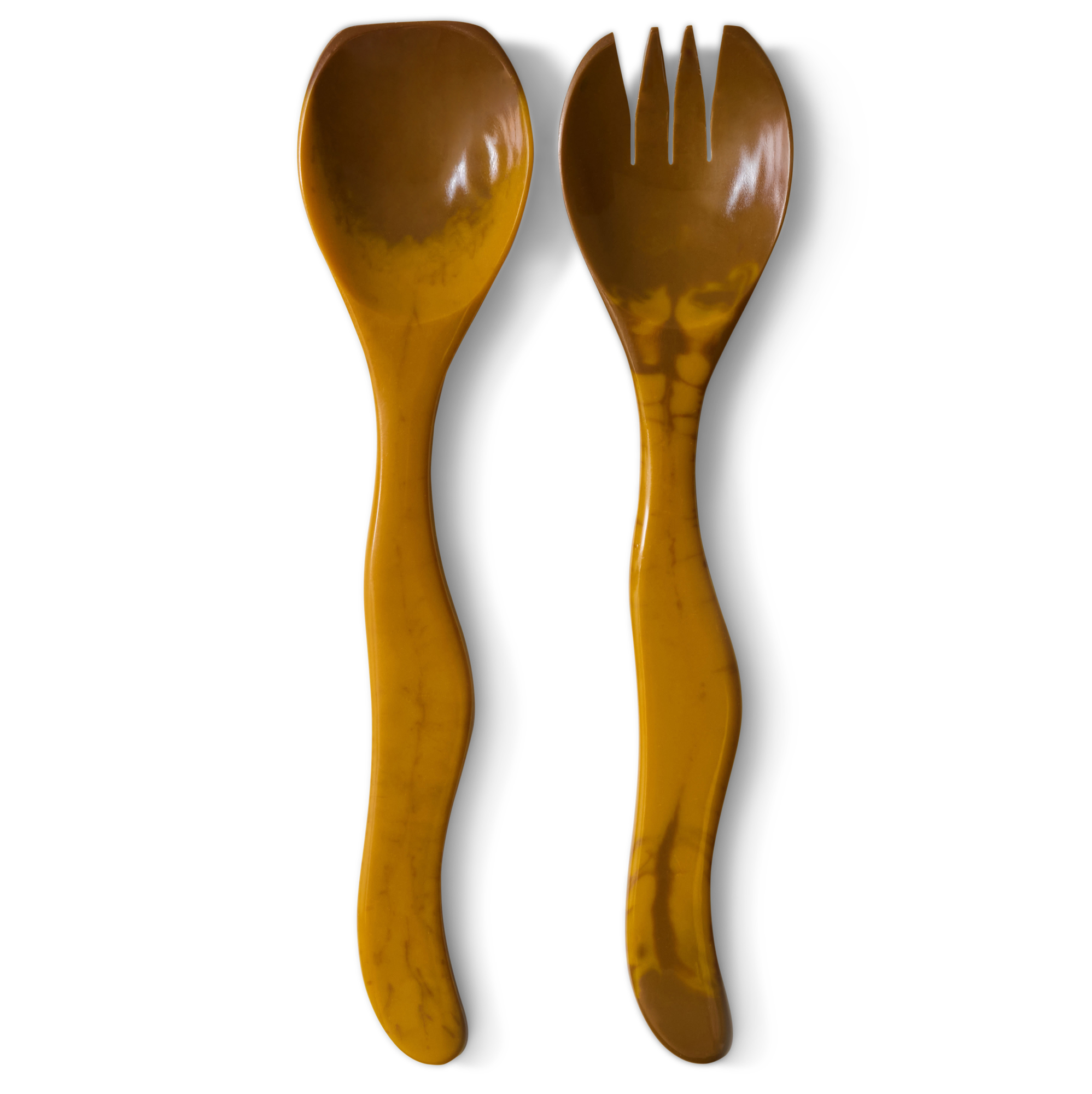 Saladebestek ochre - set van 2