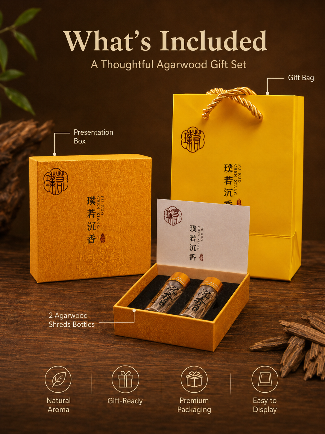 Premium Agarwood Incense Shreds Gift Set