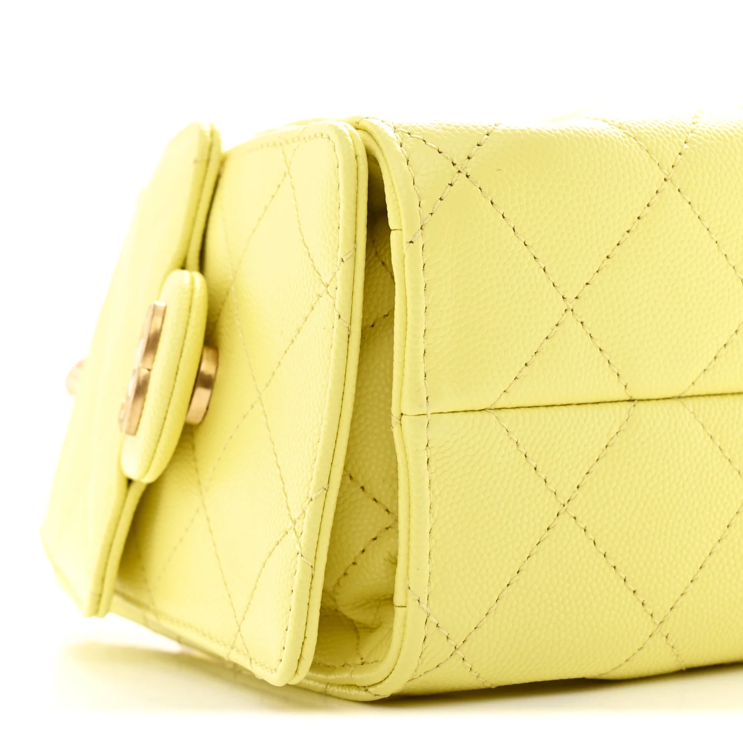 Caviar Quilted Mini Chanel 25 Handbag Light Yellow - Top Club