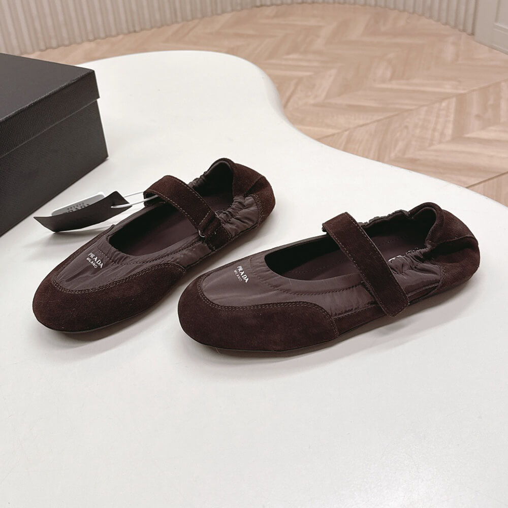 PRADA Re-Nylon and suede ballet flats - Top Club