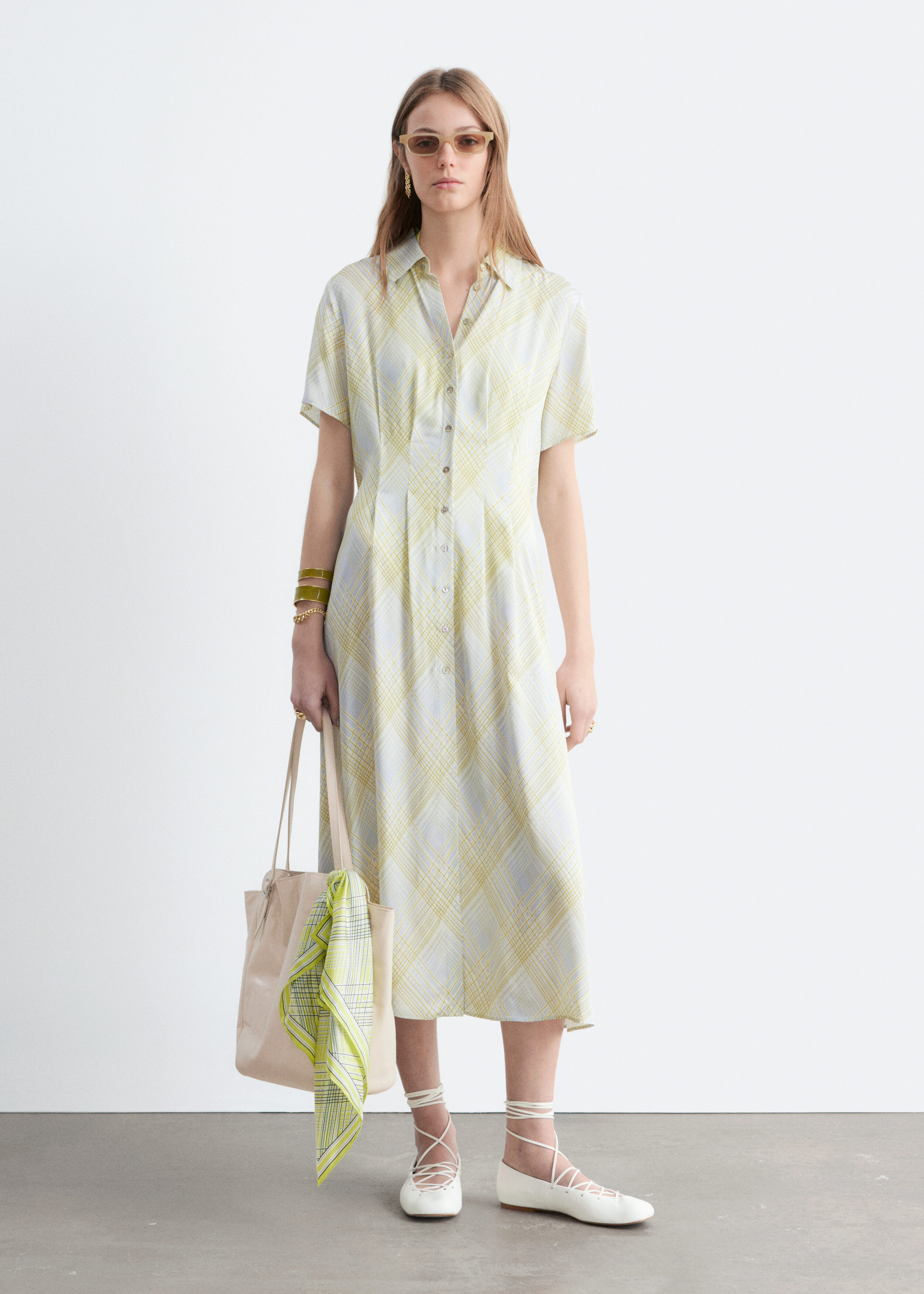 & Other Stories PLEATED WAIST SHIRT DRESS