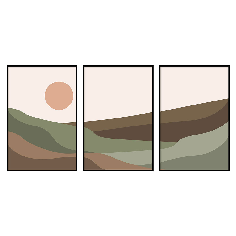 Walljar poster ingelijst - Abstract Mountains Poster ingelijst - 70 x 100 cm