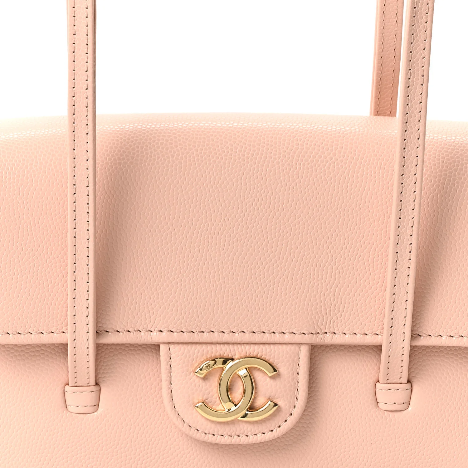 Shiny Caviar Mini Preppy Coco Shoulder Bag Light Pink - Top Club