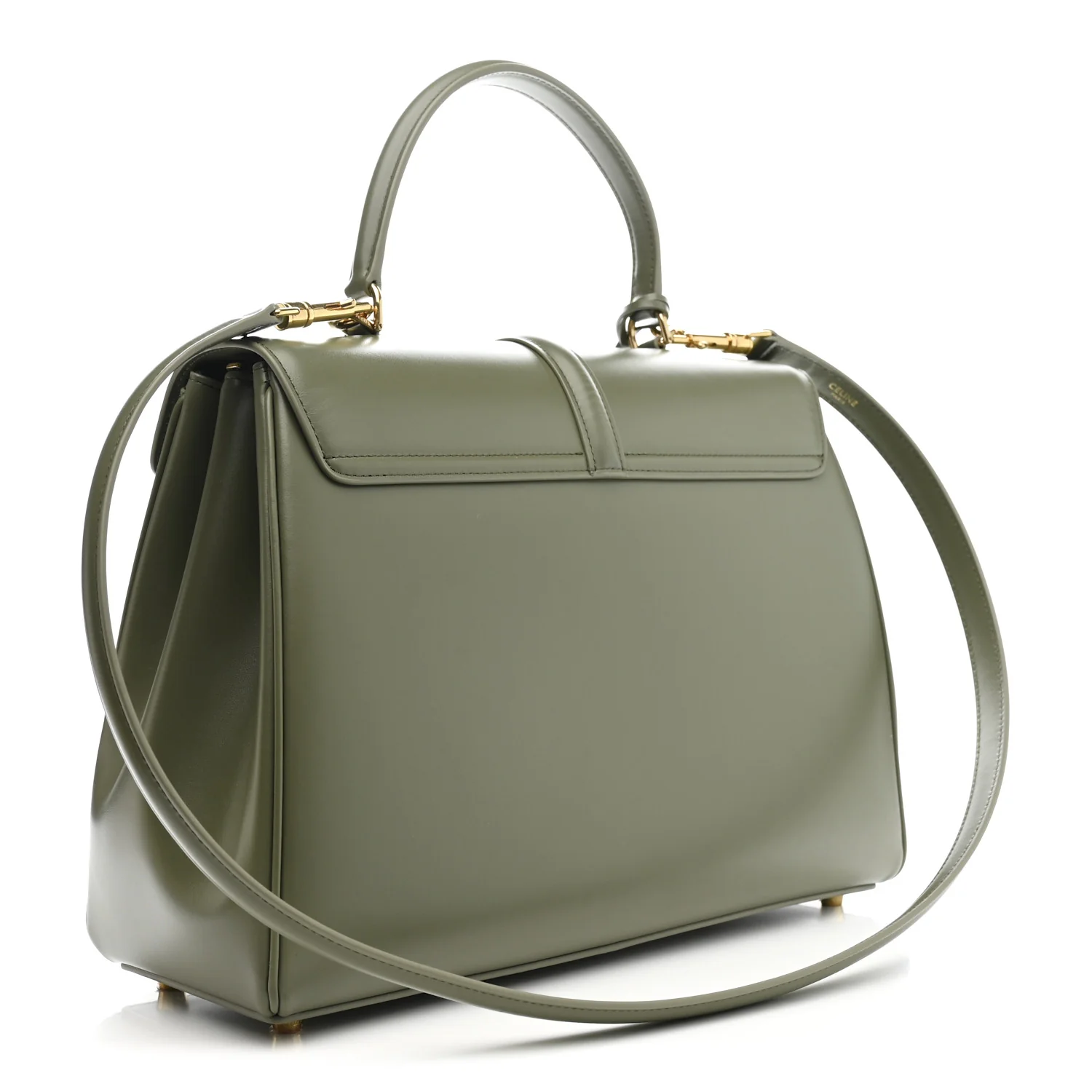 Satinated Calfskin Medium 16 Top Handle Bag Sage - Top Club